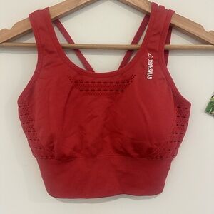 Gymshark‎ red sports bra strap detail eyelet design size S